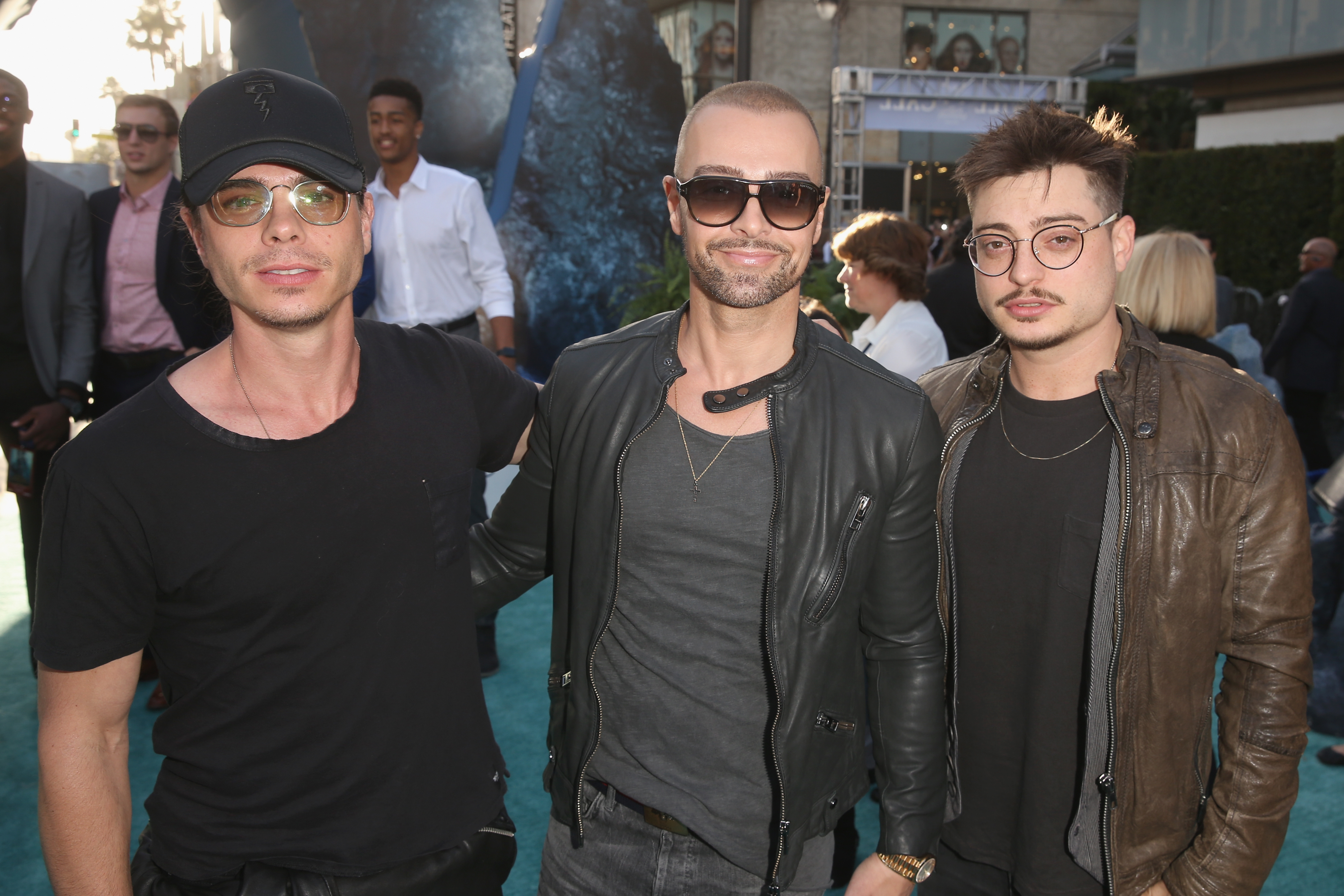 Matthew, Joey, and Andrew Lawrence at the premiere of "Pirates of the Caribbean: Dead Men Tell No Tales," 2017