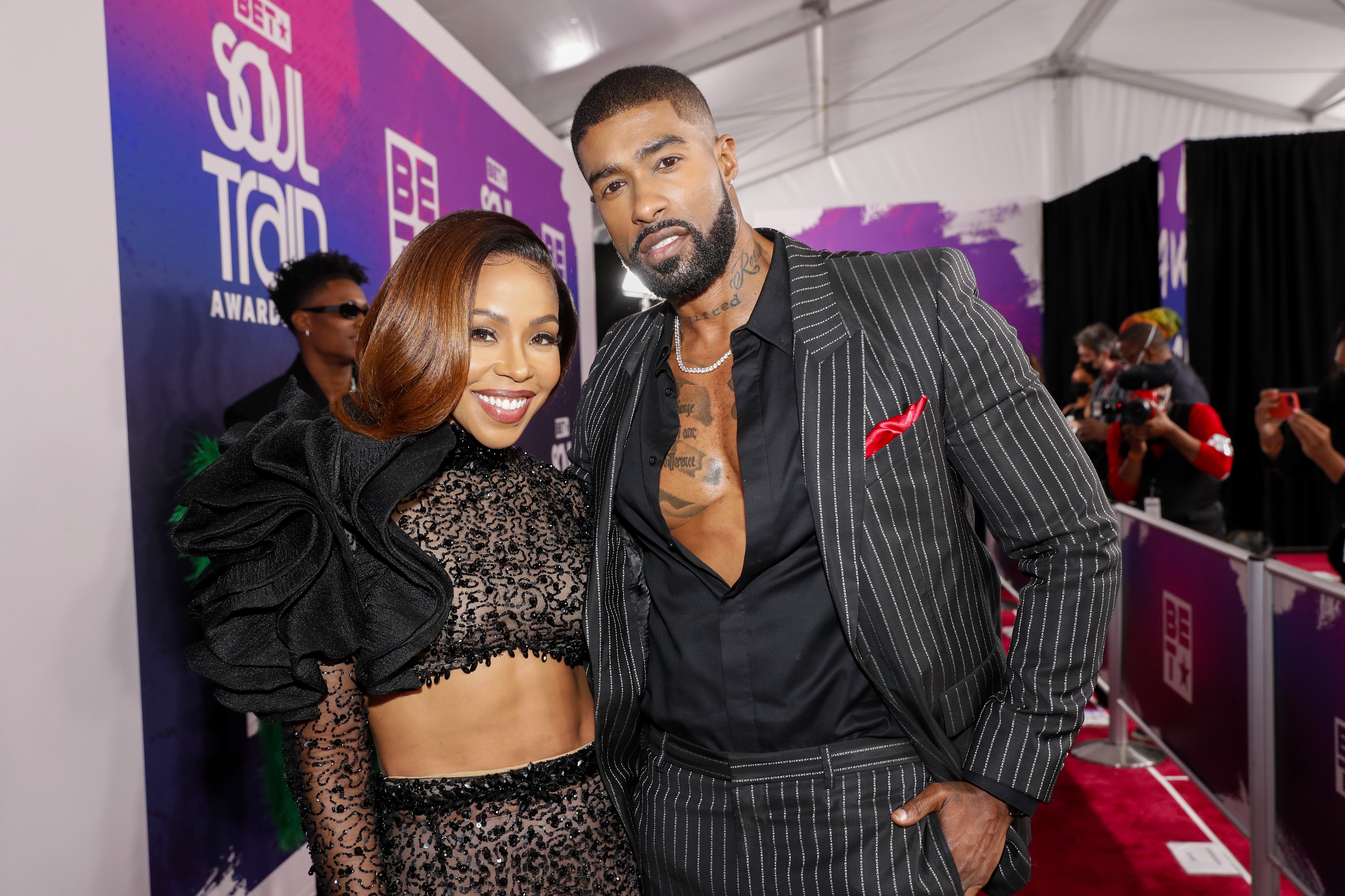 KJ Smith and Skyh Alvester Black attend The “2021 Soul Train Awards” Presented By BET at The Apollo Theater on November 20, 2021 in New York City. | Source: Getty Images