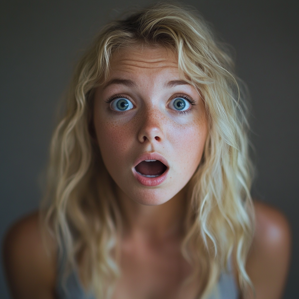 A shocked girl | Source: Midjourney