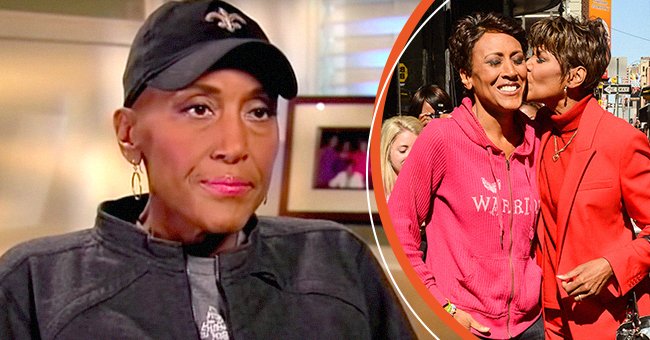 Left: "Good Morning America" veteran anchor Robin Roberts | Source: YouTube/ABC News. Right: Roberts wth her sister Sally-Ann, who was Roberts bone-marrow donor, on August 30, 2012 in New York City. | Source: Getty Images