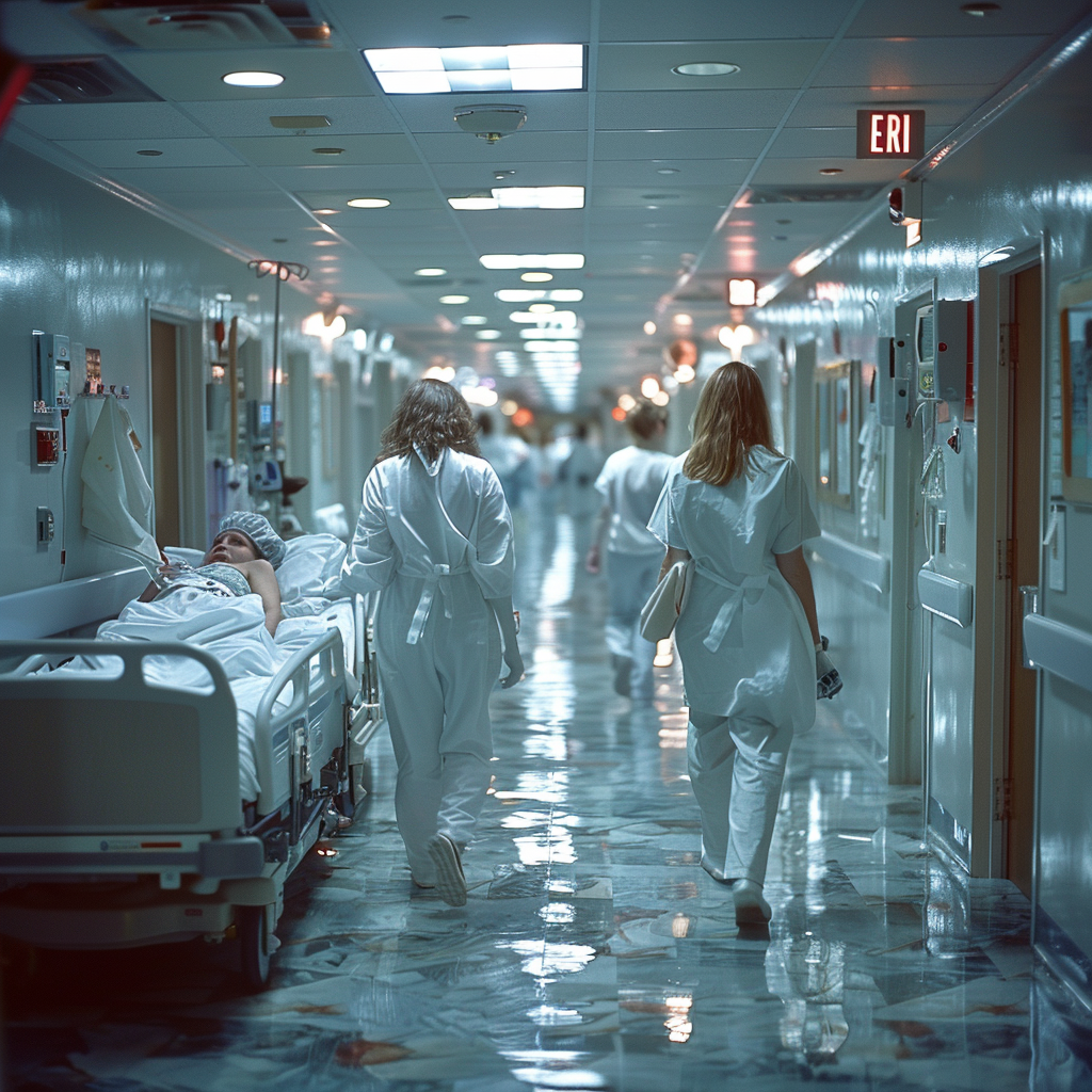 The hallway of the hospital | Source: Midjourney