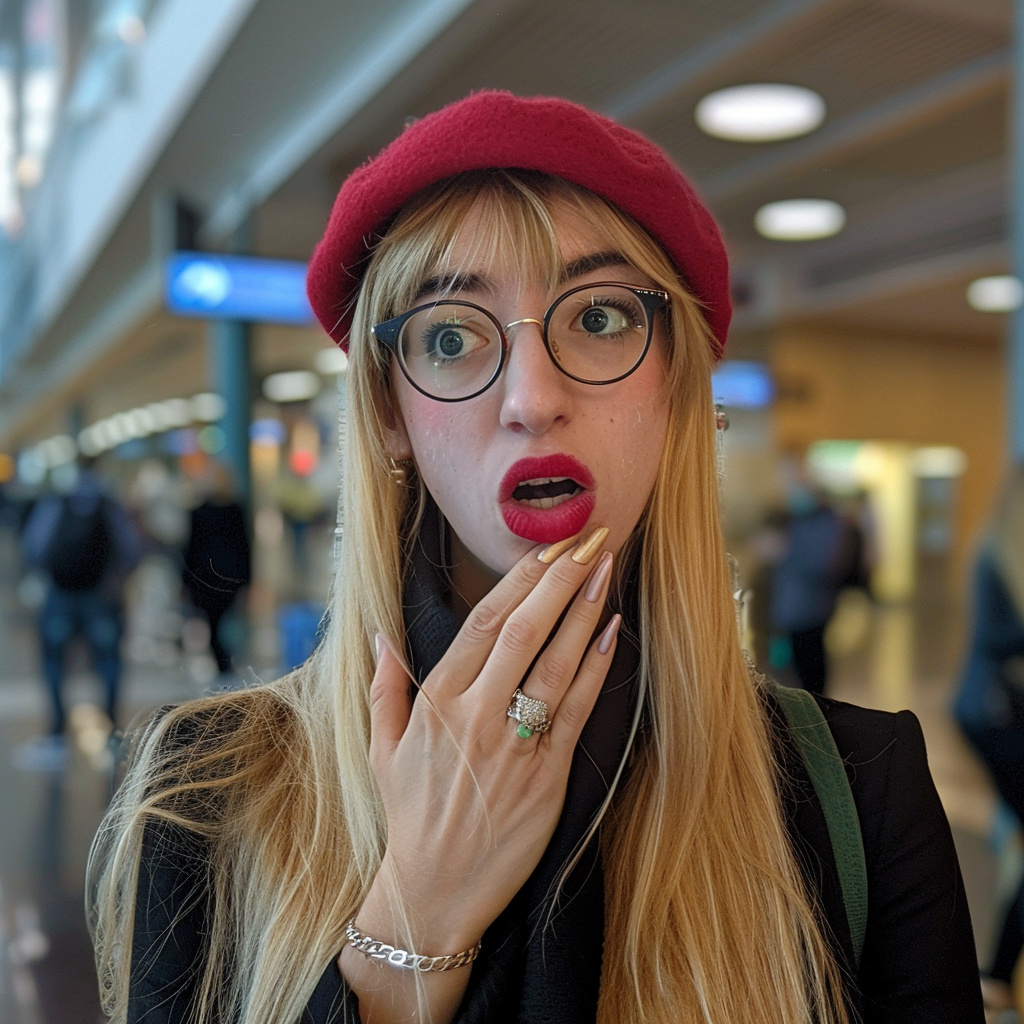 A confused woman touching her chin | Source: Midjourney