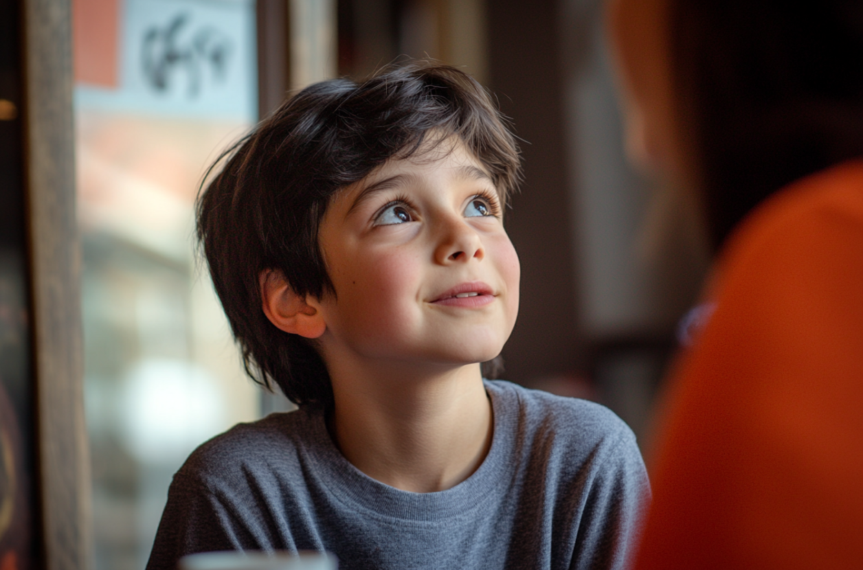 A boy with a pleading look | Source: Midjourney