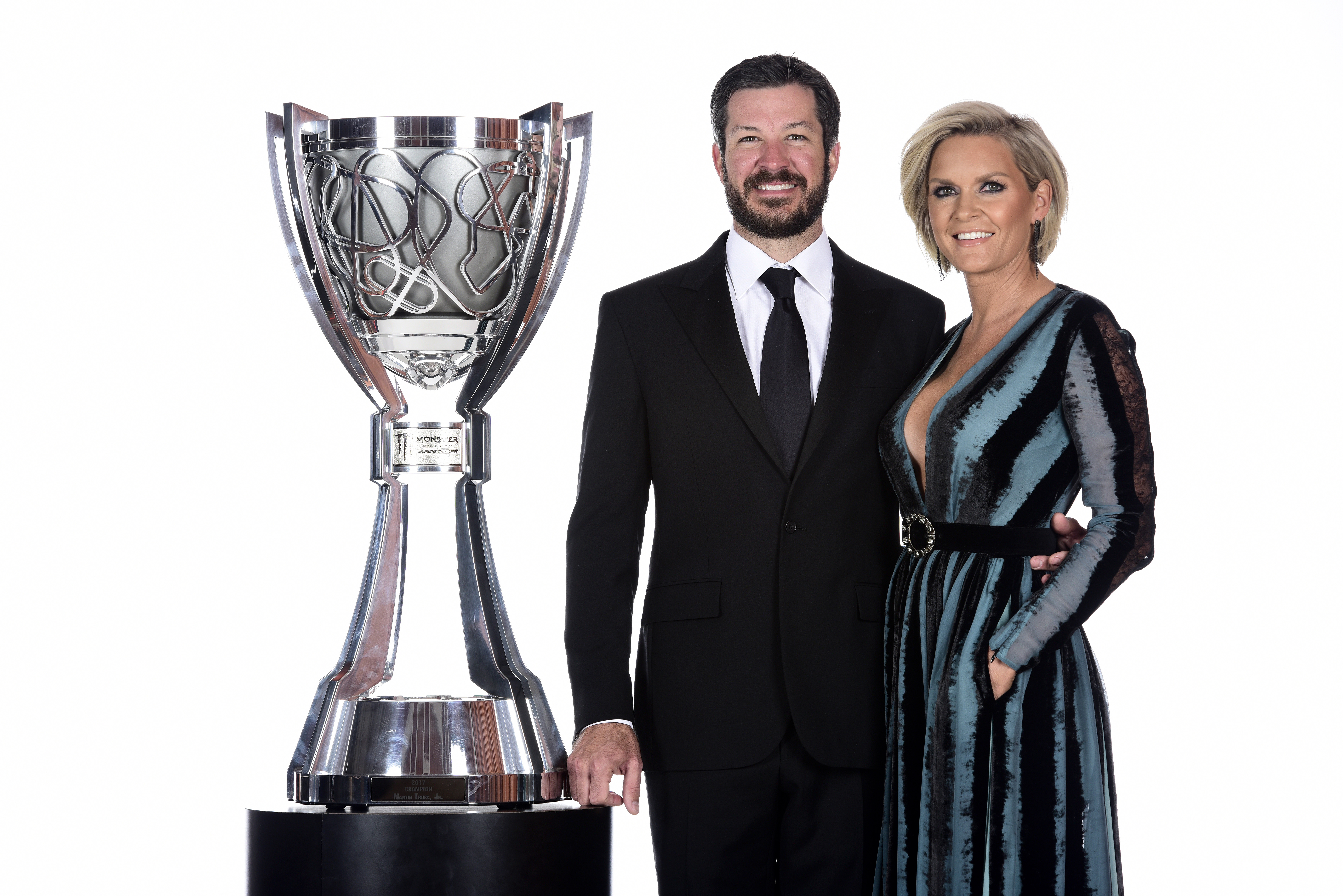 Martin Lee Truex Jr. and Sherry Pollex at the Monster Energy NASCAR Cup Series awards on November 30, 2017, in Las Vegas | Source: Getty Images