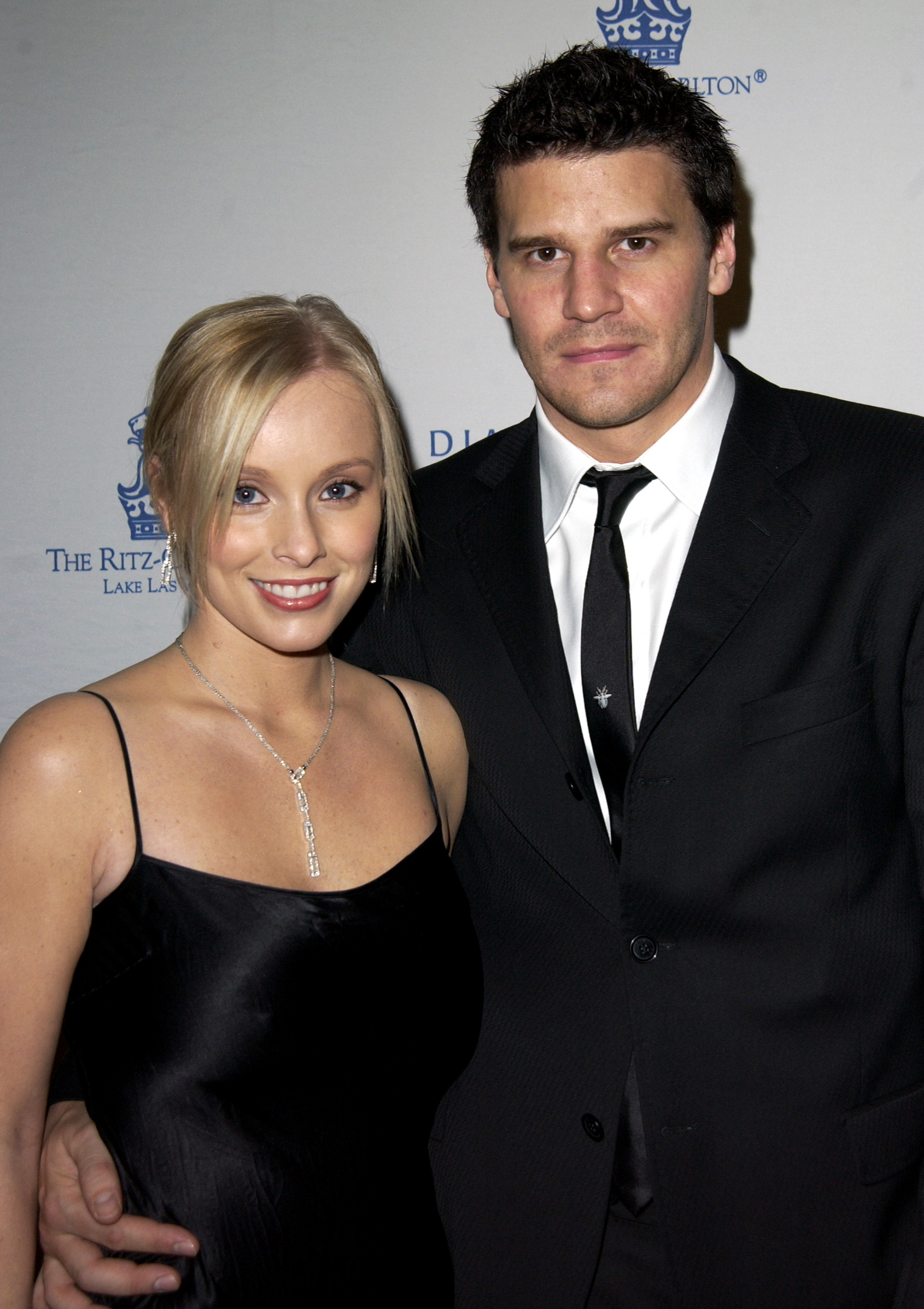 David Boreanaz and Jaime Bergman during "Diamonds and the Power of Love" Exhibit Opening at the New Ritz Carlton Lake Las Vegas Hotel at Ritz Carlton Lake Las Vegas in Lake Las Vegas, Nevada on February 15, 2003 | Source: Getty Images