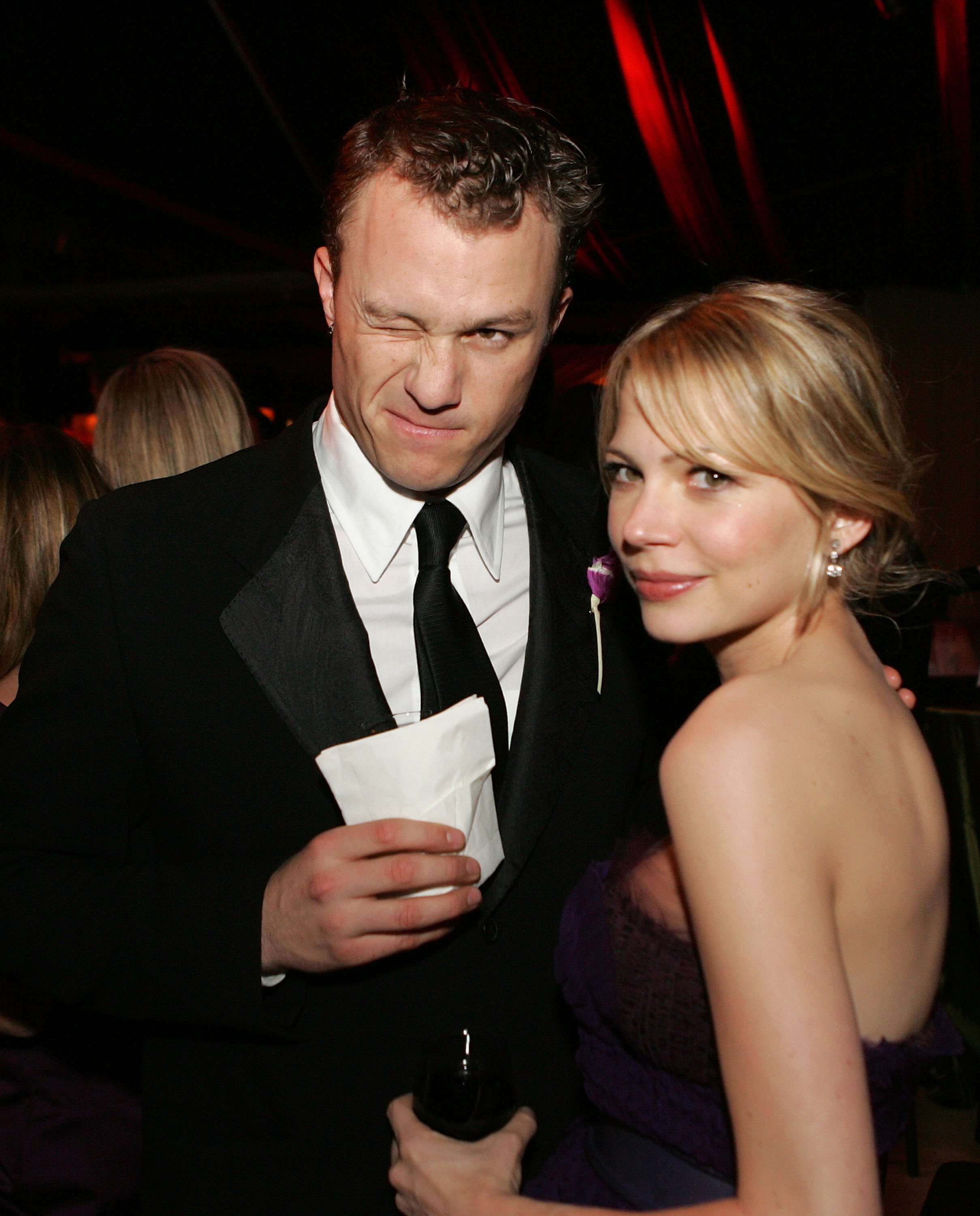 Heath Ledger and Michelle Williams at the Universal/NBC/Focus Features Golden Globe after party on January 16, 2006 | Source: Getty Images