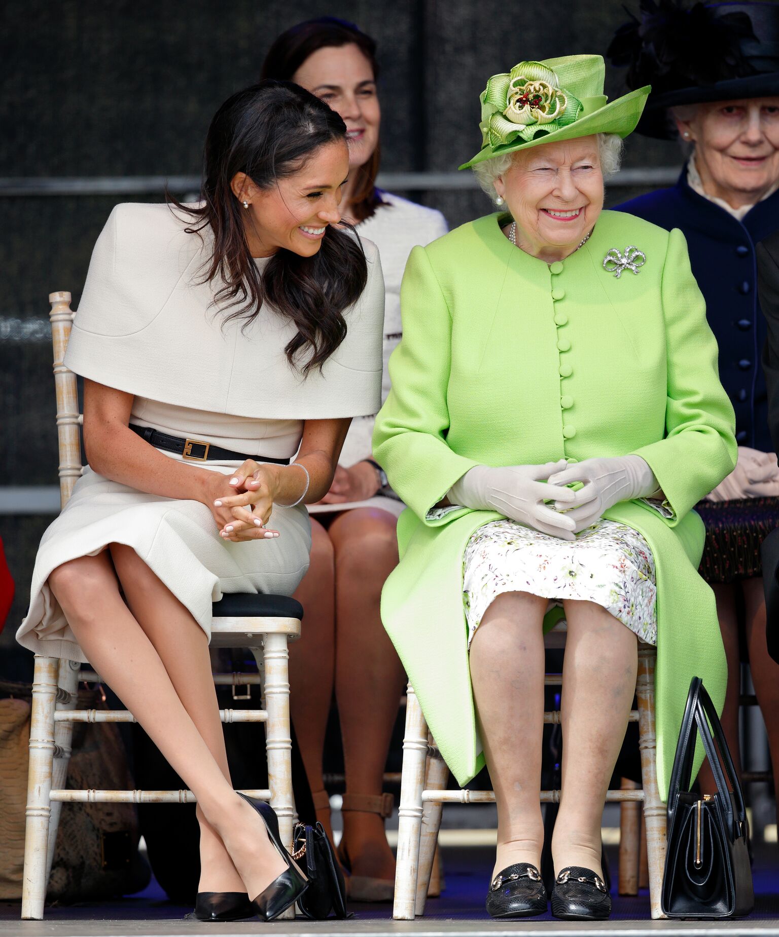 Meghan, Duchess of Sussex and Queen Elizabeth II attend a ceremony to open the new Mersey Gateway Bridge | Getty Images