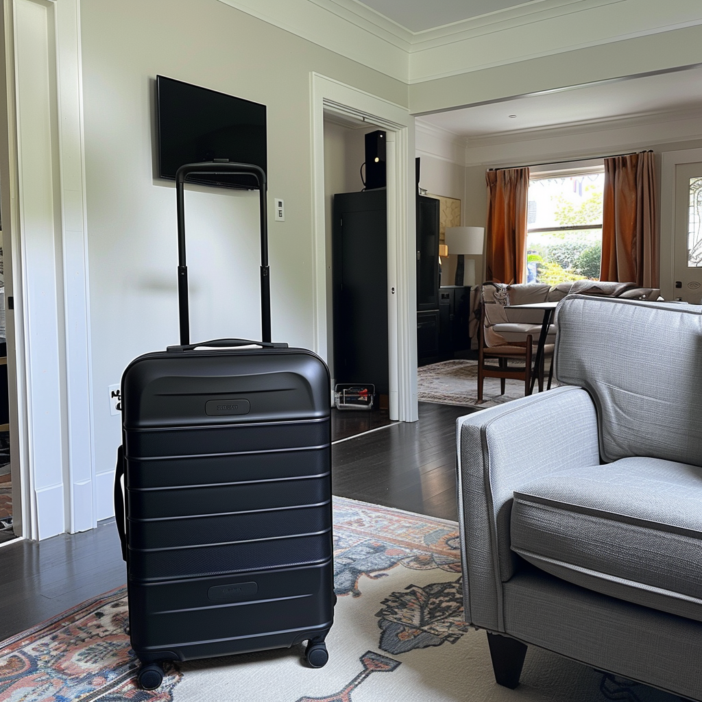 A suitcase in a living room | Source: Midjourney