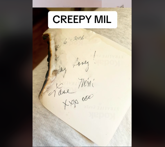 Mother-in-law's note on the back of a photo | Source: TikTok.com/@stasiasvcks