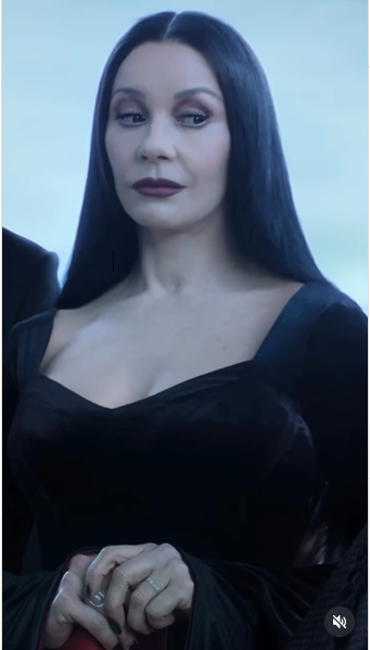 Catherine Zeta-Jones on season two of "Wednesday," from a post dated August 6, 2025 | Source: Instagram/netflix