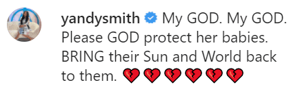 Yandy Smith's comment on Syesha Mercado's video of authorities taking her baby. | Photo: Instagram/Syesha