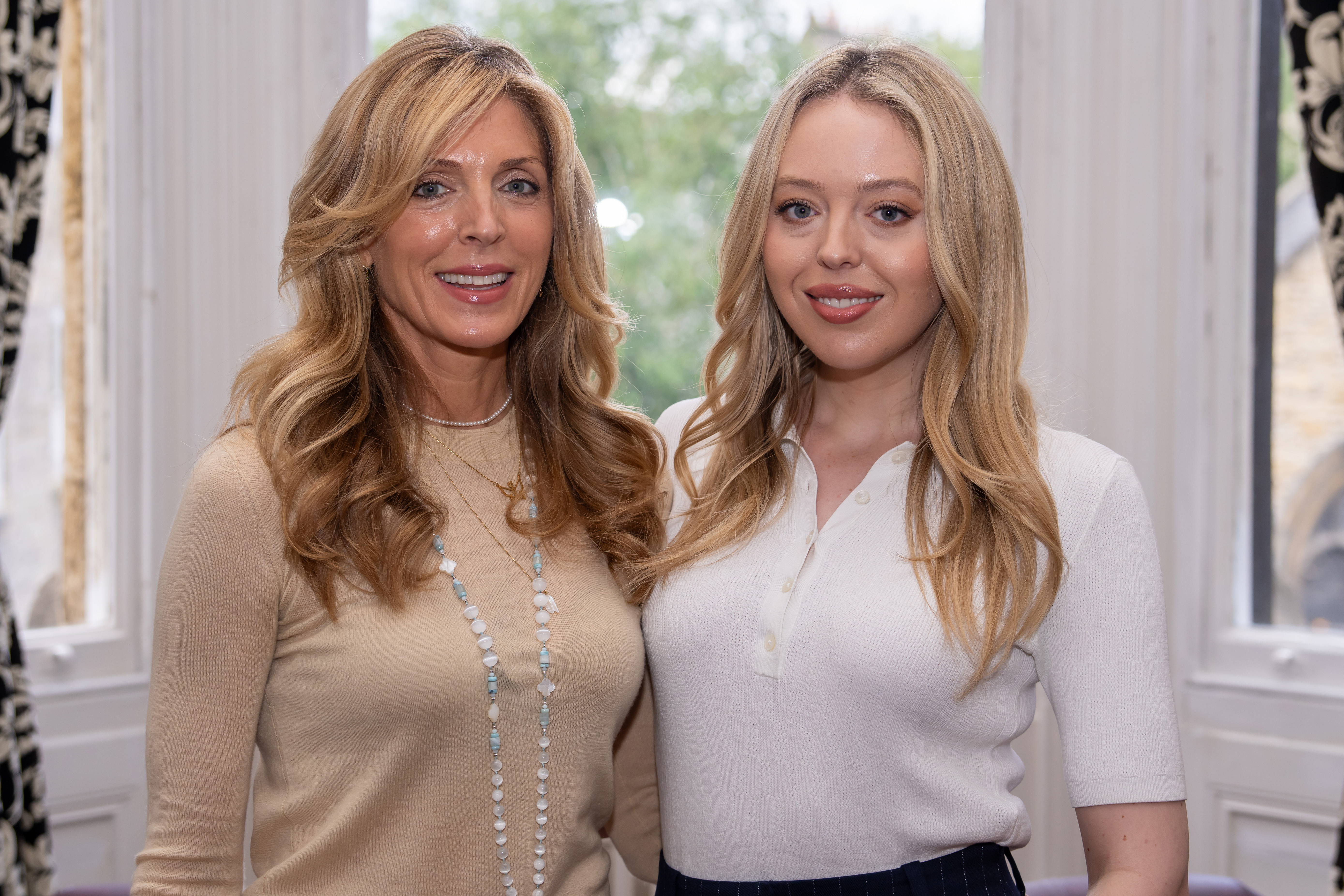 Marla Maples and Tiffany Trump are at The Cambridge Union in England on June 10, 2024. The mother and daughter posed together during the event. | Source: Getty Images