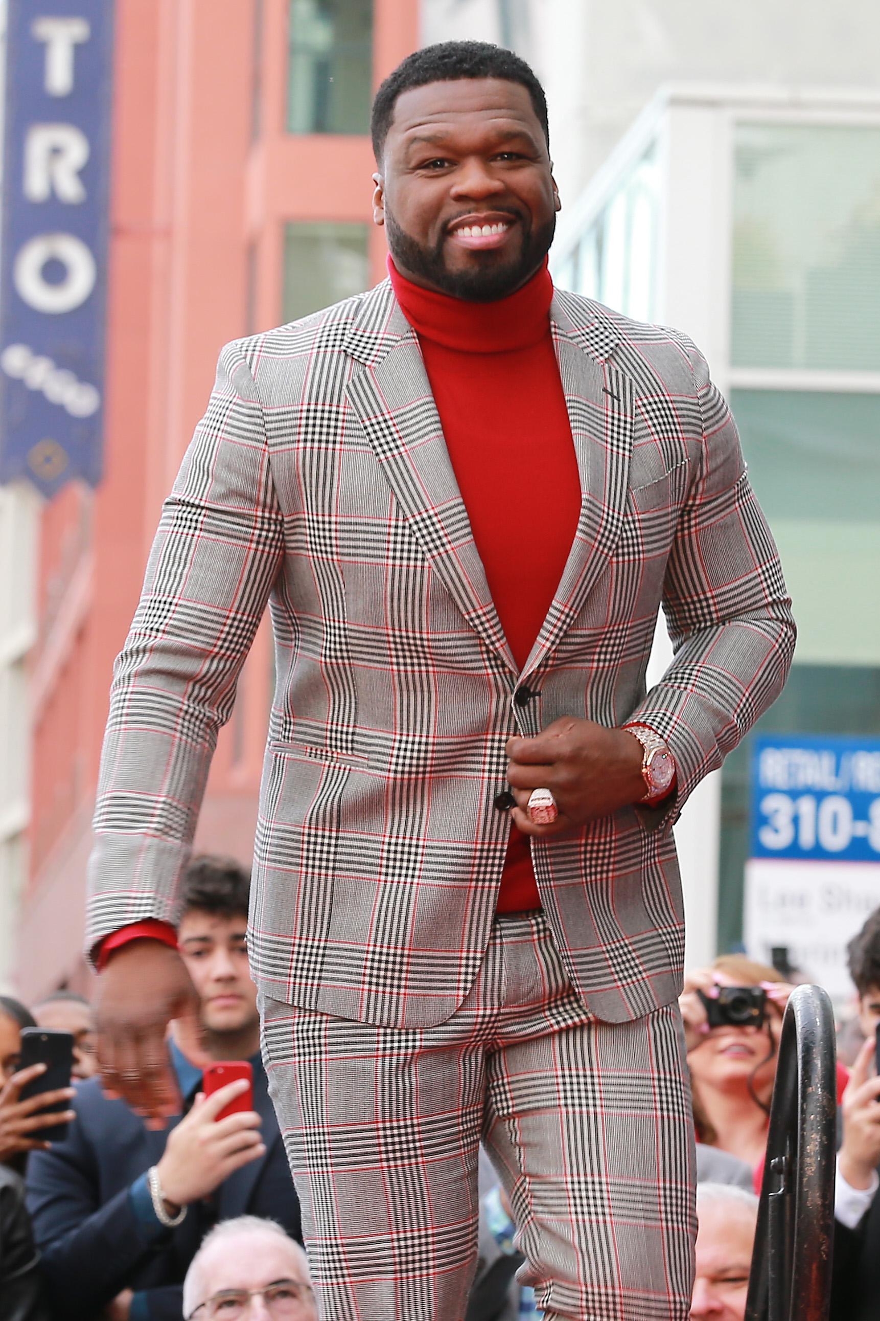 50 Cent at a ceremony honoring him with a star on the Hollywood Walk of Fame on January 30, 2020, in California. | Source: Getty Images