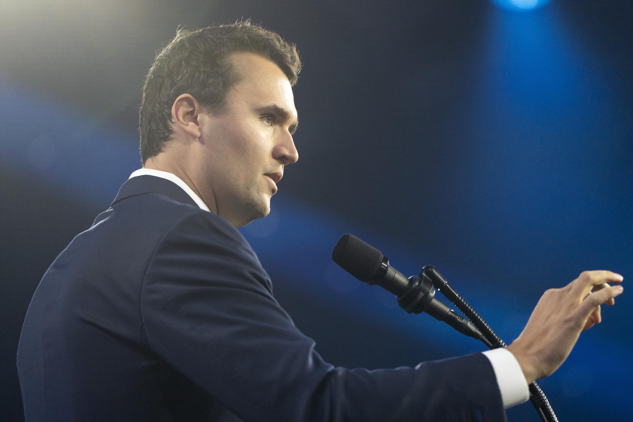 Charlie Kirk speaks during Turning Point USA's AmericaFest at the Phoenix Convention Center on December 22, 2024 in Phoenix, Arizona | Source: Getty Images