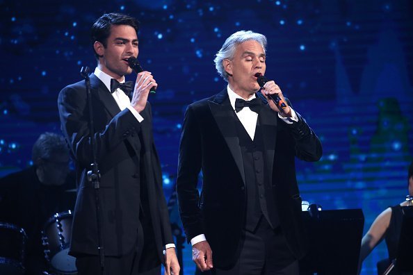 Matteo and Andrea Bocelli perform on the stage during the David Di Donatello Award Ceremony | Photo: Getty Images
