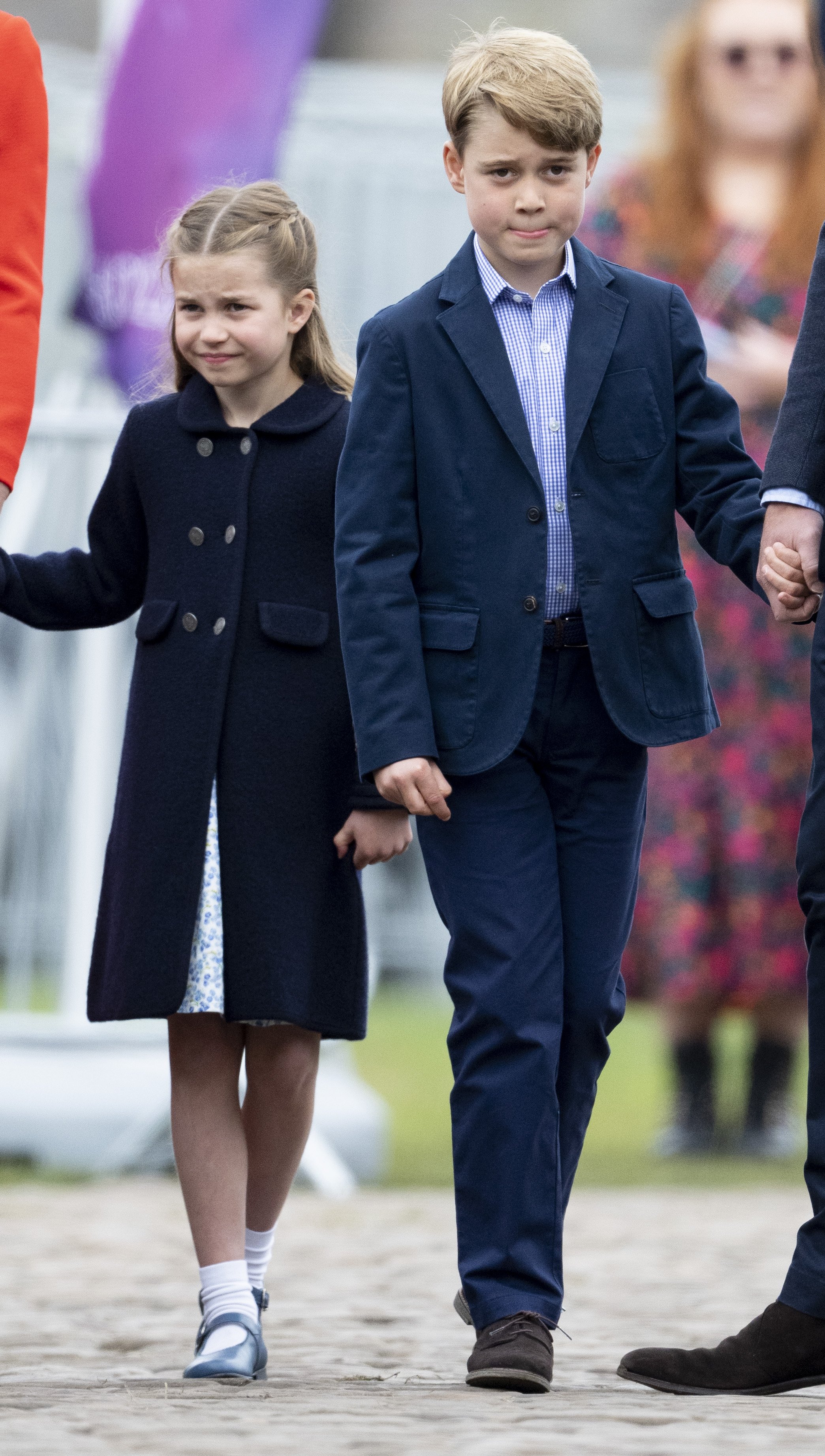 Princess Charlotte and Prince George meet performers and crew involved in the special Platinum Jubilee Celebration Concert taking place in the castle grounds on June 4, 2022 in Cardiff, United Kingdom | Source: Getty Images