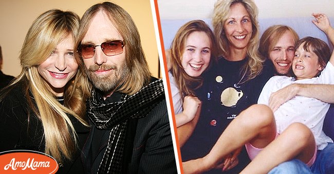 Tom Petty in a side-by-side photo with his family. | Source: Instagram.com/annakimwildflower | Getty Images  