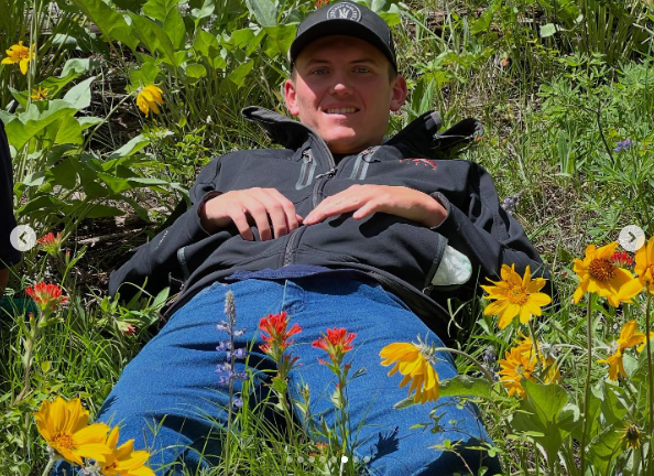 Cullen Crowley photographed lying down, dated May 2025 | Source: Instagram/joecrowley