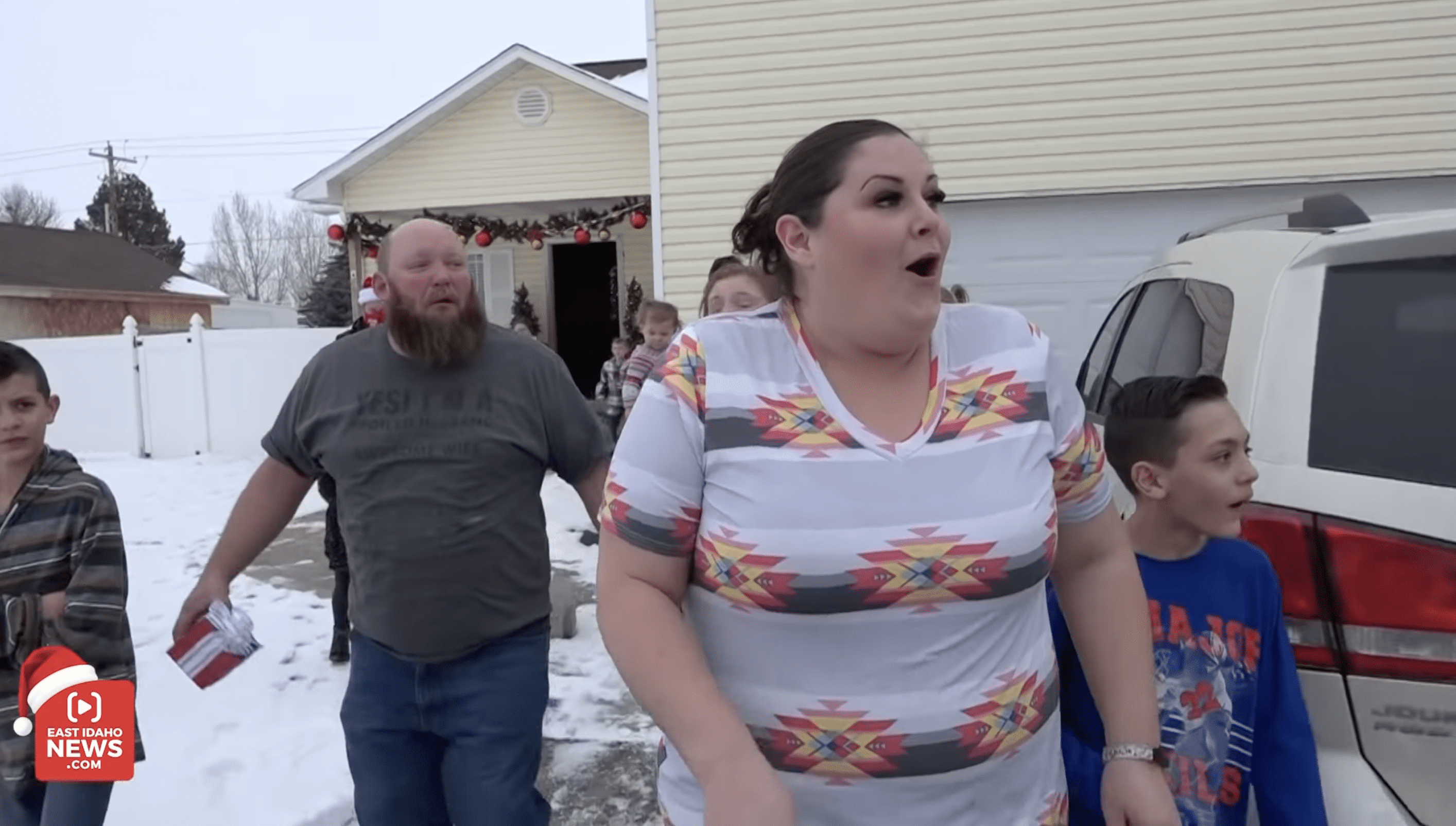 Misty and Ben were shocked to see a brand new van in their driveway. | Photo: YouTube.com/East Idaho News