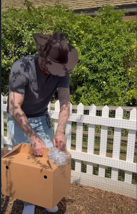 David Beckham unboxing his gifts | Source: Instagram/victoriabeckham