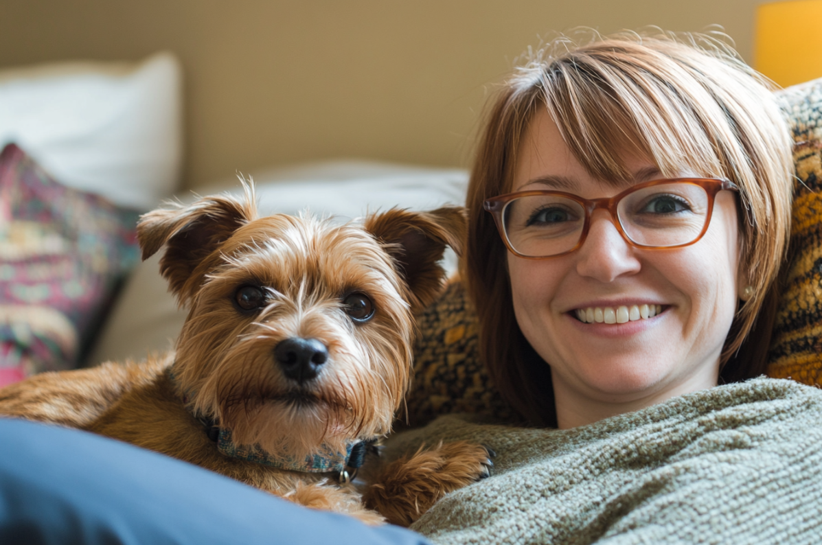 A woman and her dog | Source: Midjourney