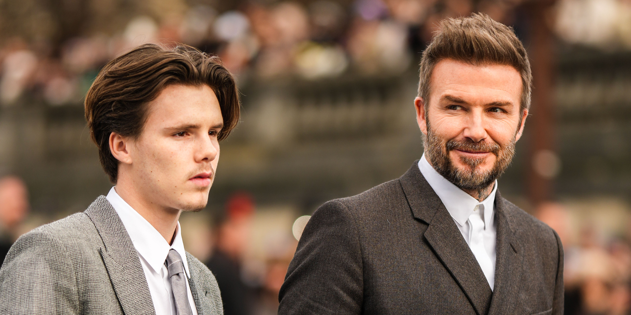 Cruz Beckham and David Beckham, 2023 | Source: Getty Images