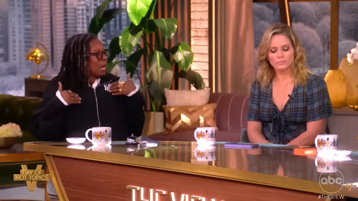 Whoopi Goldberg speaks as co-host Sara Haines listens | Source: YouTube/TheView