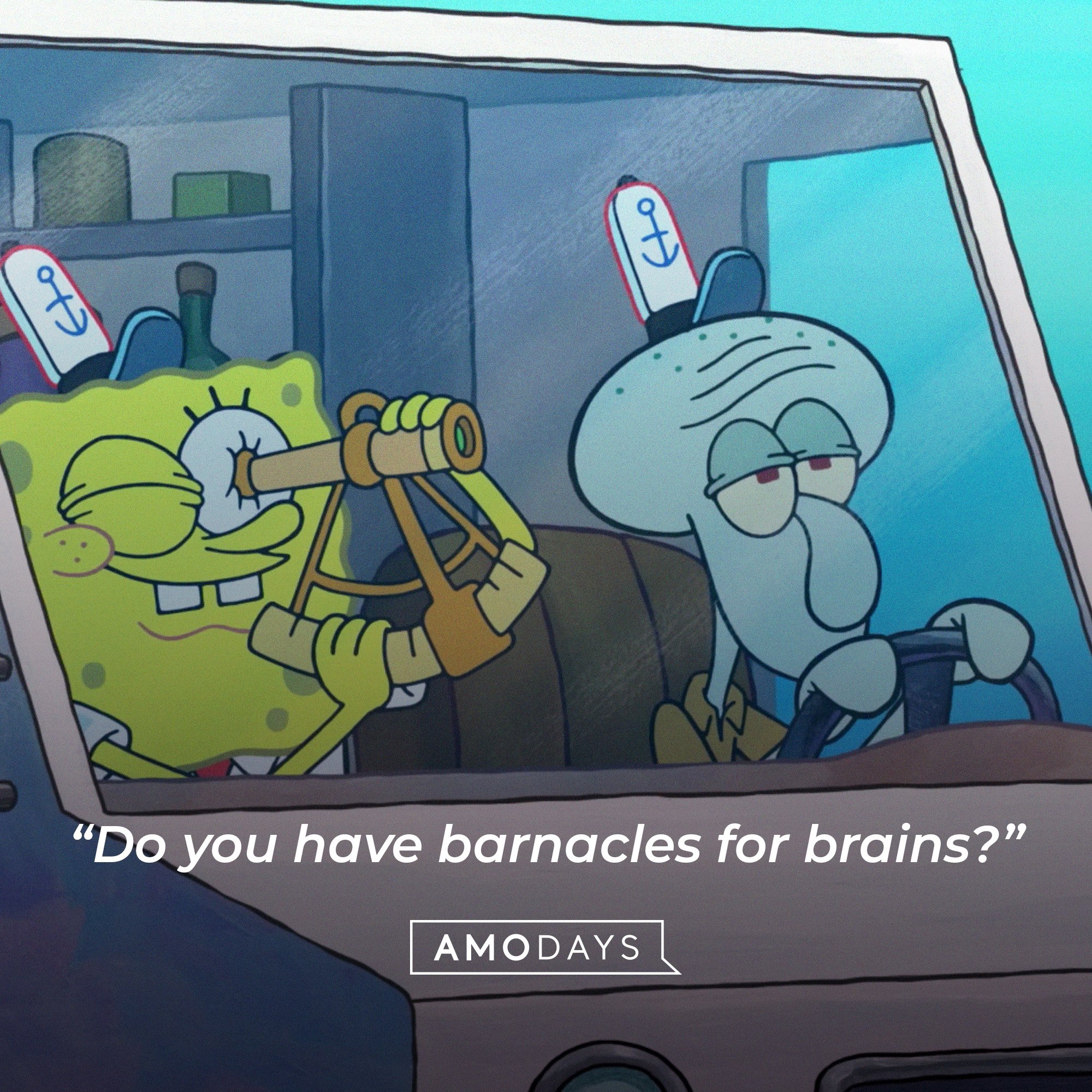Squidward Tentacles’ quote: “Do you have barnacles for brains?”  | Source: AmoDays