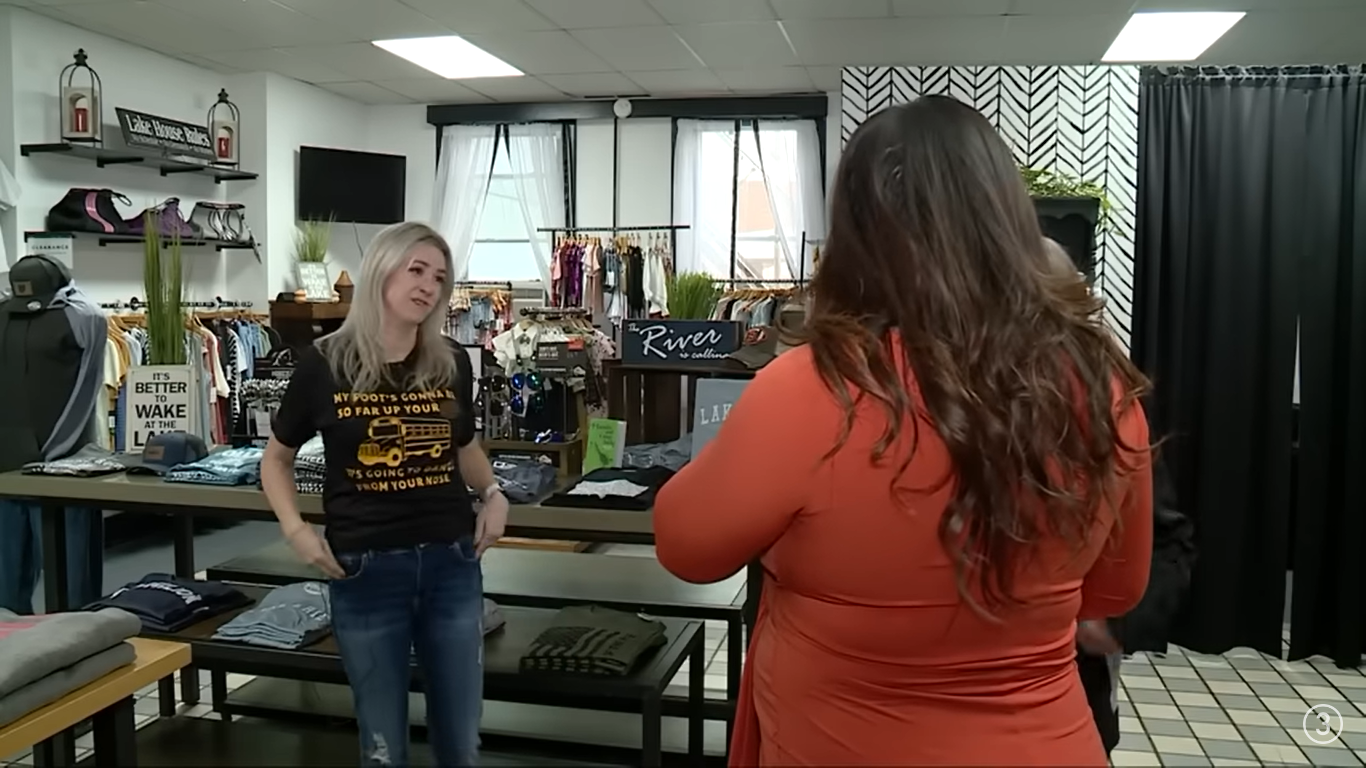 Shop owner Jacqui Adkins shares her reasons in helping out Jackie Miller through T-shirt proceeds during an interview | Source: YouTube/WKYC Channel 3