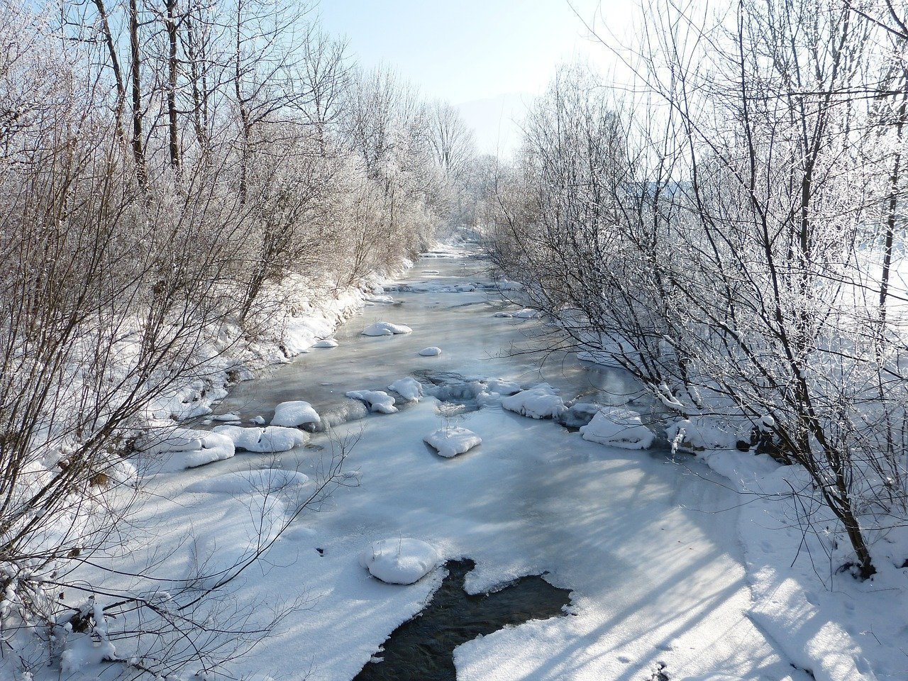 Frozen river. Image credit: Pixabay