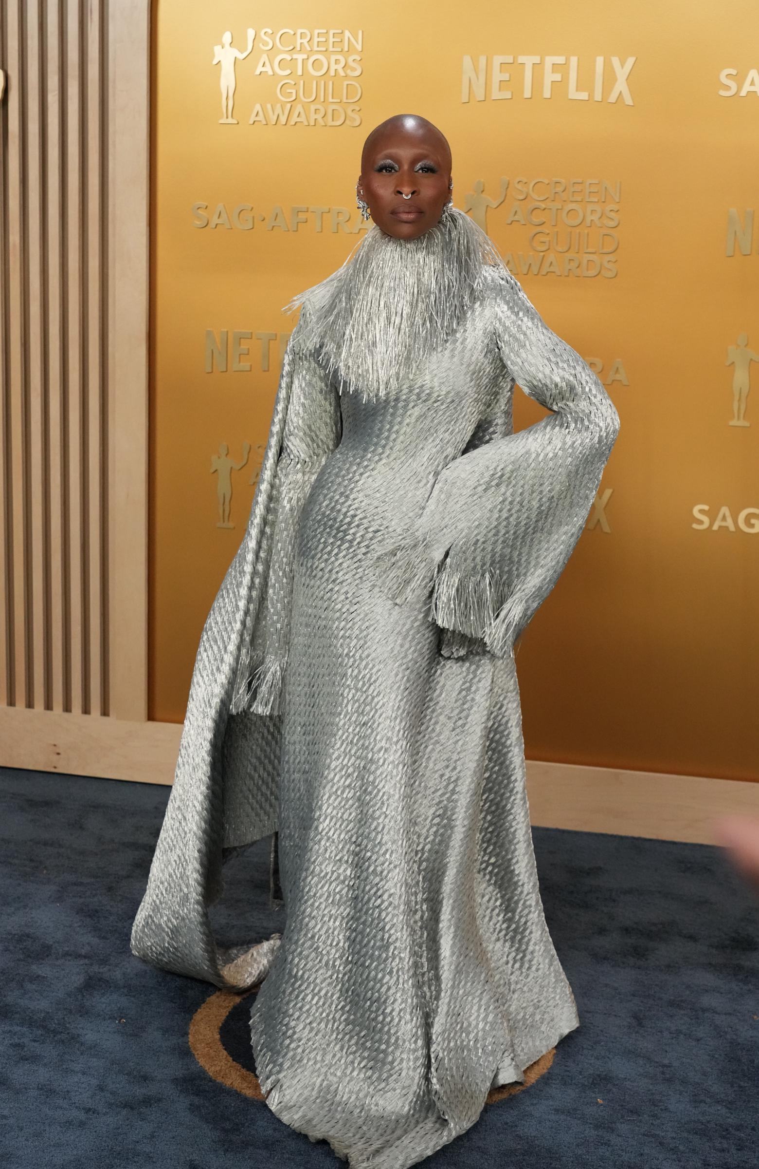 Cynthia Erivo at the 2025 Screen Actors Guild Awards at Shrine Auditorium and Expo Hall on February 23 in Los Angeles, California. | Source: Getty Images