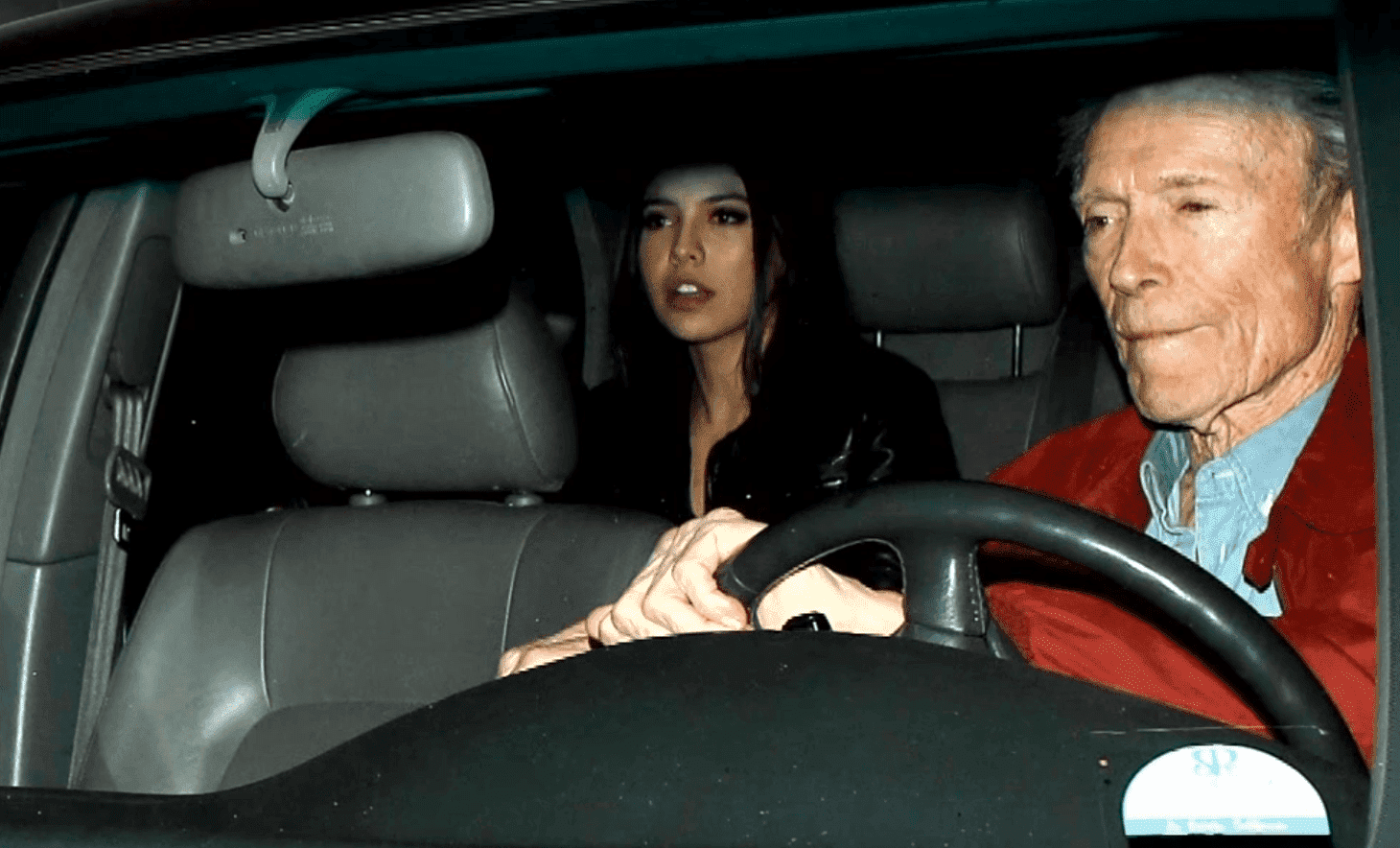 Clint Eastwood left Craig's restaurant in West Hollywood with Noor Alfallah. | Photo: YouTube/Dish Nation