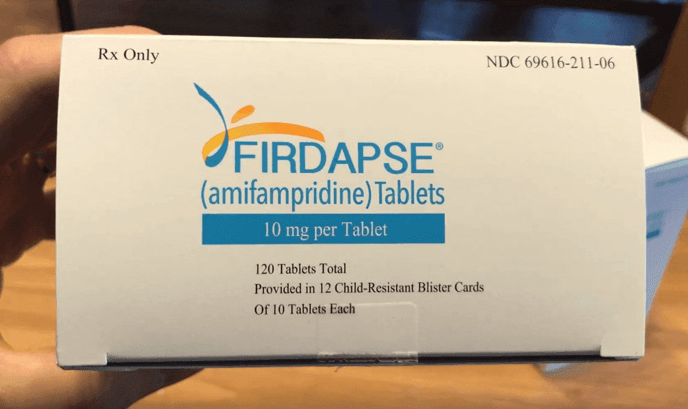Firdapse, tablets for the treatment of Lambert-Eaton myasthenic syndrome (LEMS) in adults. | Photo: YouTube/Dave White
