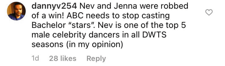 A fan's comment on "DWTS" Instagram post | Photo: Instagram / dancingabc 
