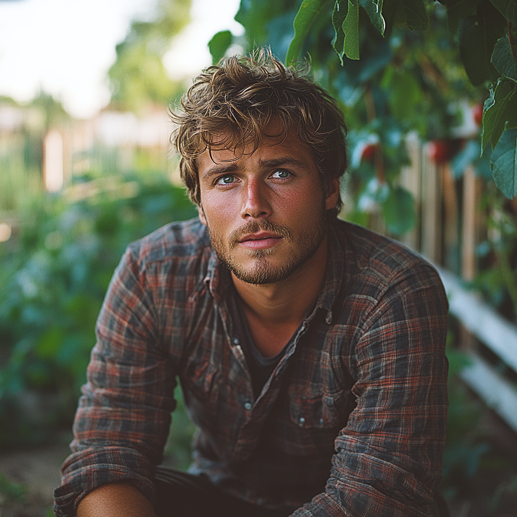 Man talking in his garden | Source: Midjourney