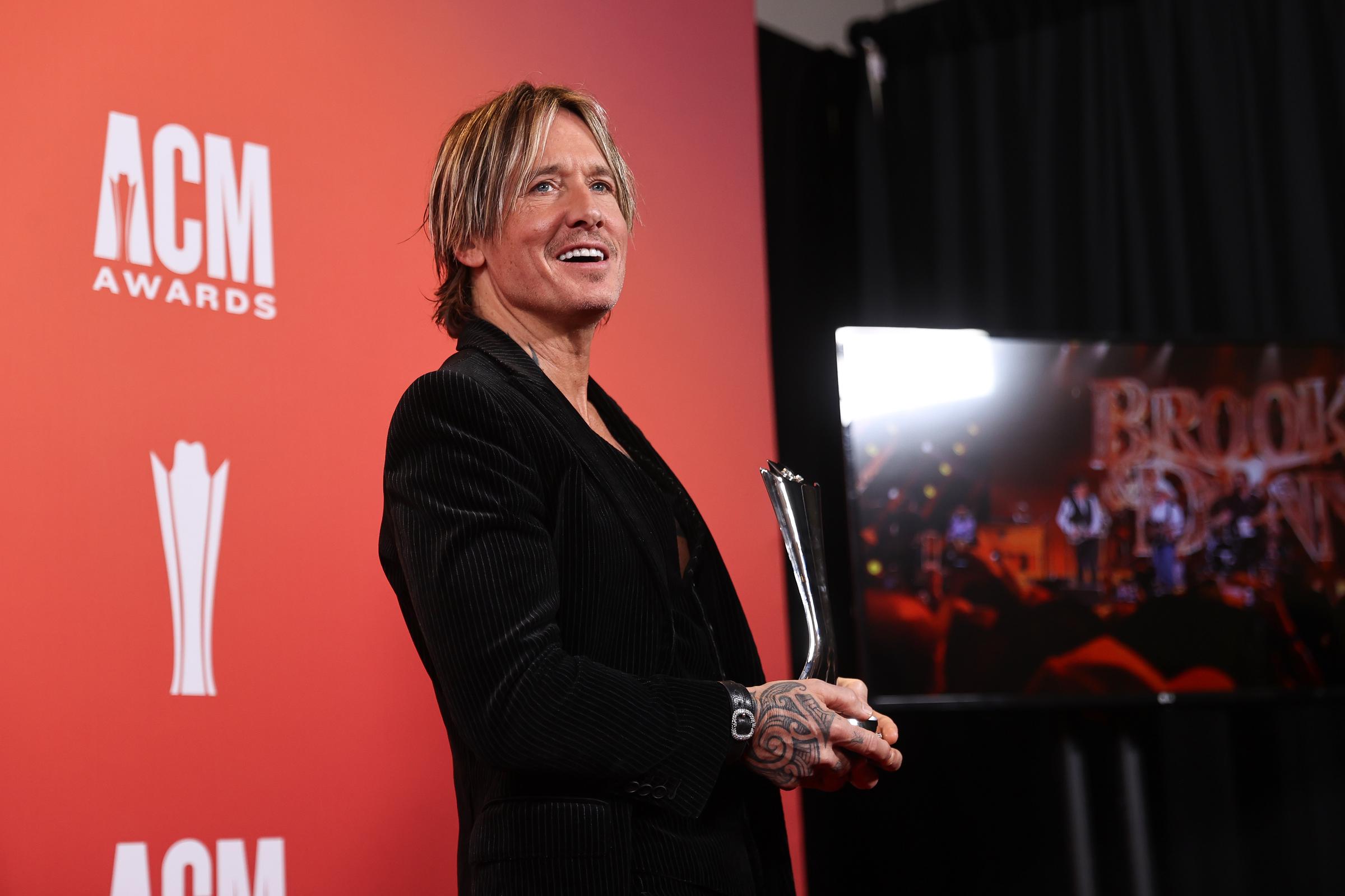 Keith Urban, winner of the Triple Crown Award, poses in the press room during the 60th Academy of Country Music Awards at The Ford Center at The Star on May 8, 2025 in Frisco, Texas | Source: Getty Images