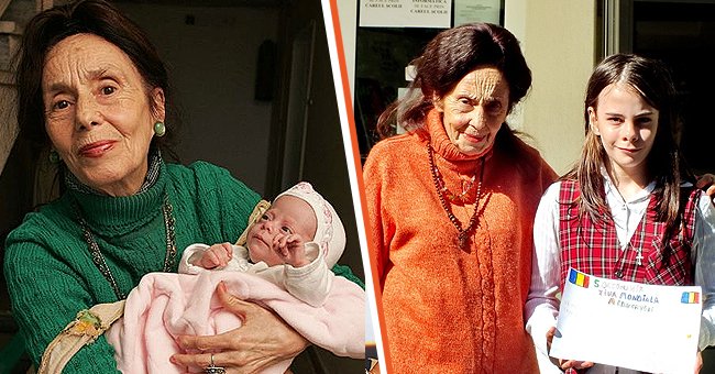 Adriana Iliescu holding her baby daughter Eliza Iliescu [left]; Adriana Iliescu with her daughter Eliza Iliescu when she is older. [right].  | Source: instagram.com/scoalasfcalinic facebook.com/StirileProTV