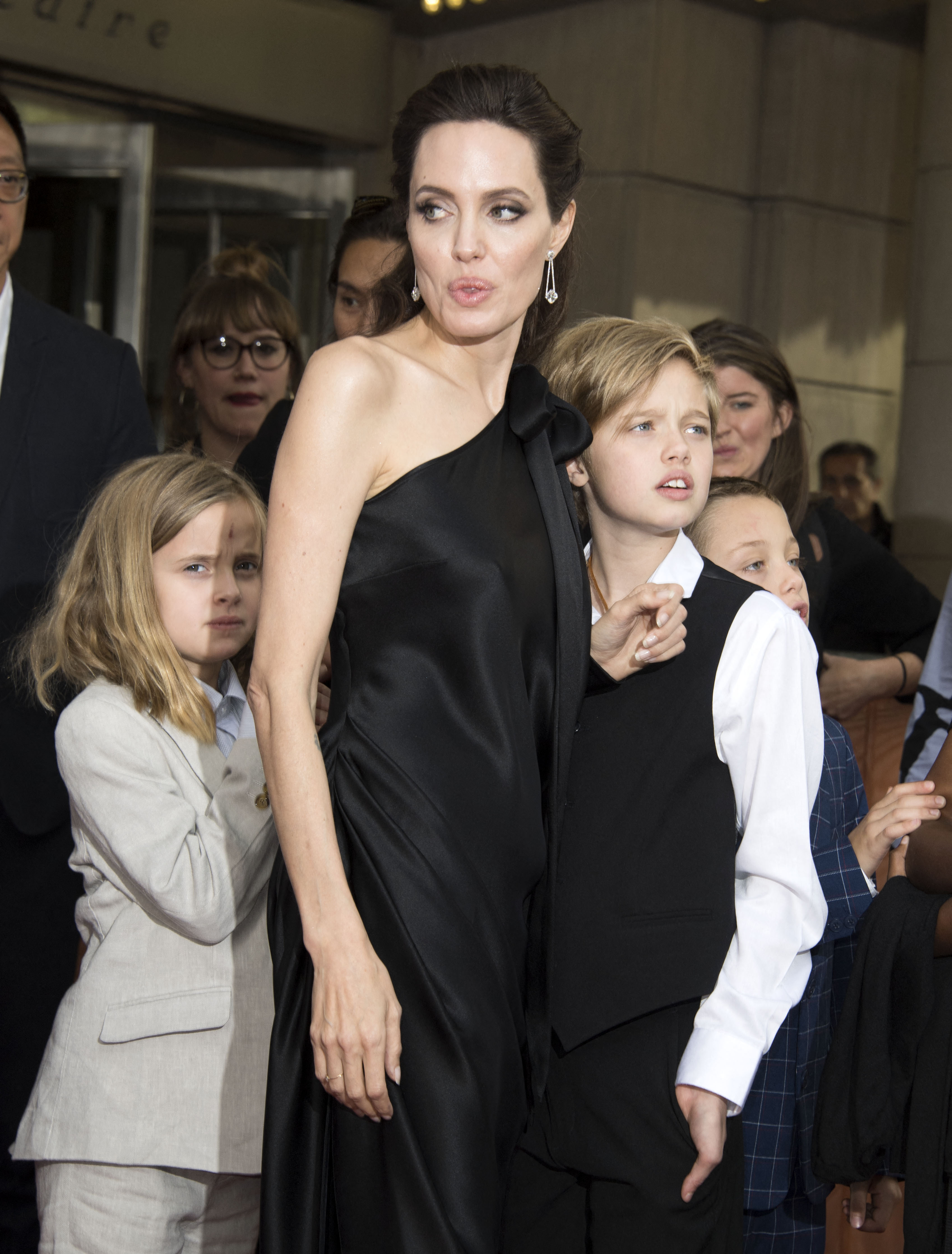 Angelina Jolie with two of her children attend an event on September 11, 2017 | Source: Getty Images