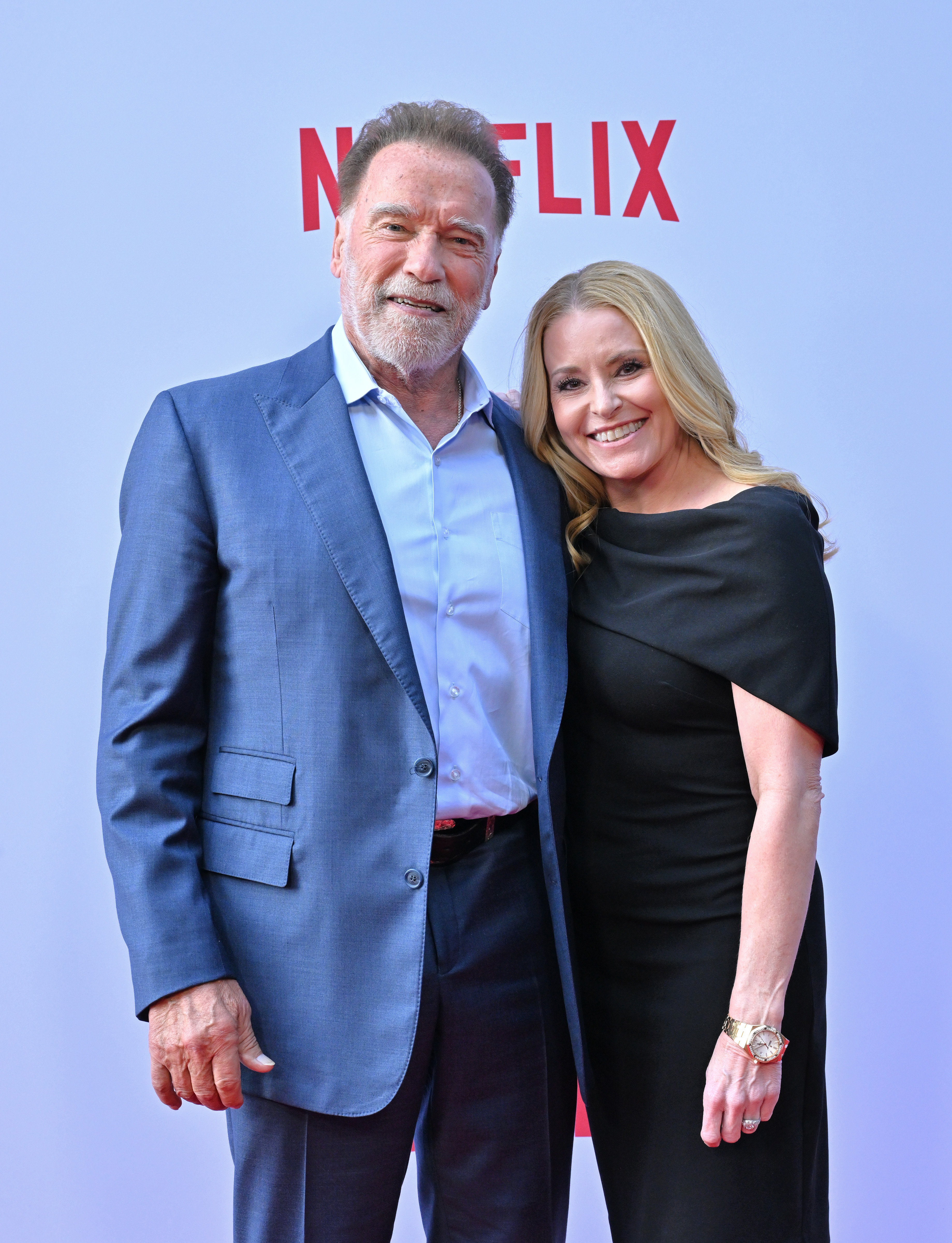 Arnold Schwarzenegger and Heather Milligan attend Netflix's "FUBAR" Season 2 Los Angeles Premiere at Netflix Tudum Theater on June 11, 2025 in Los Angeles, California | Source: Getty Images