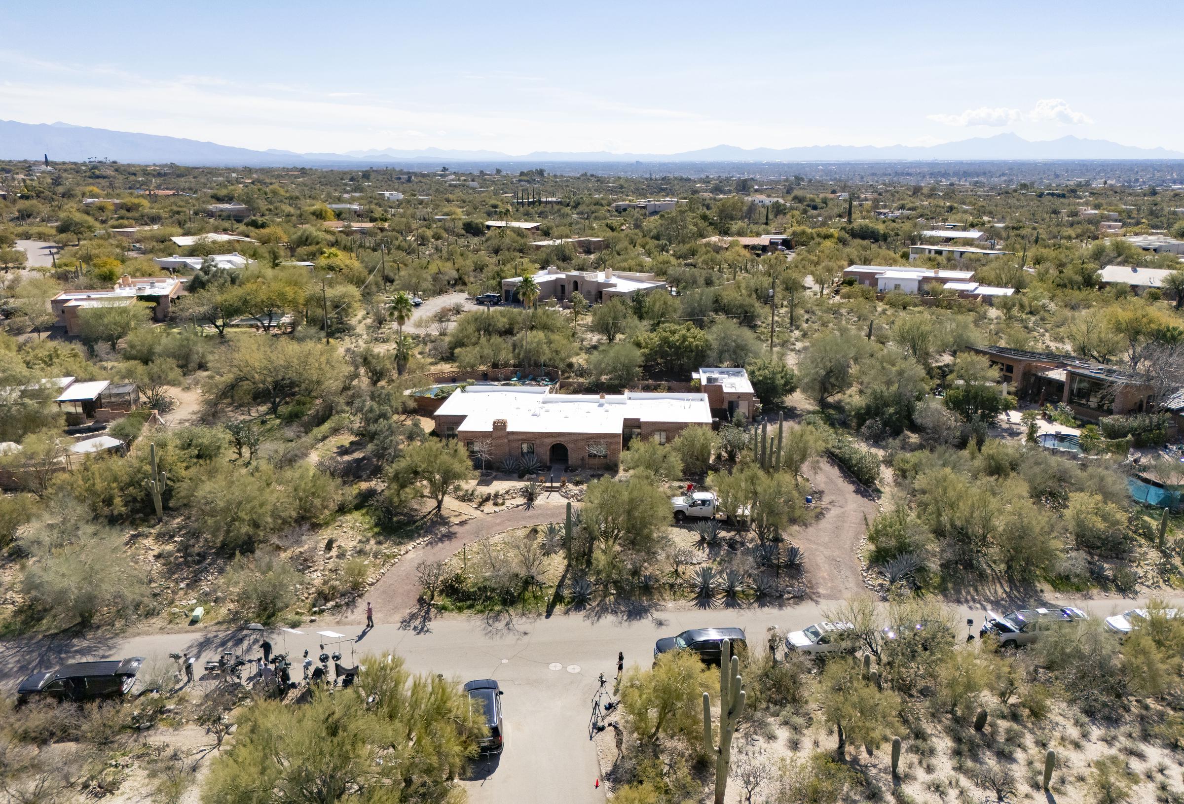An aerial view of Nancy Guthrie's house on February 7, 2026, in Tucson, Arizona | Source: Getty Images