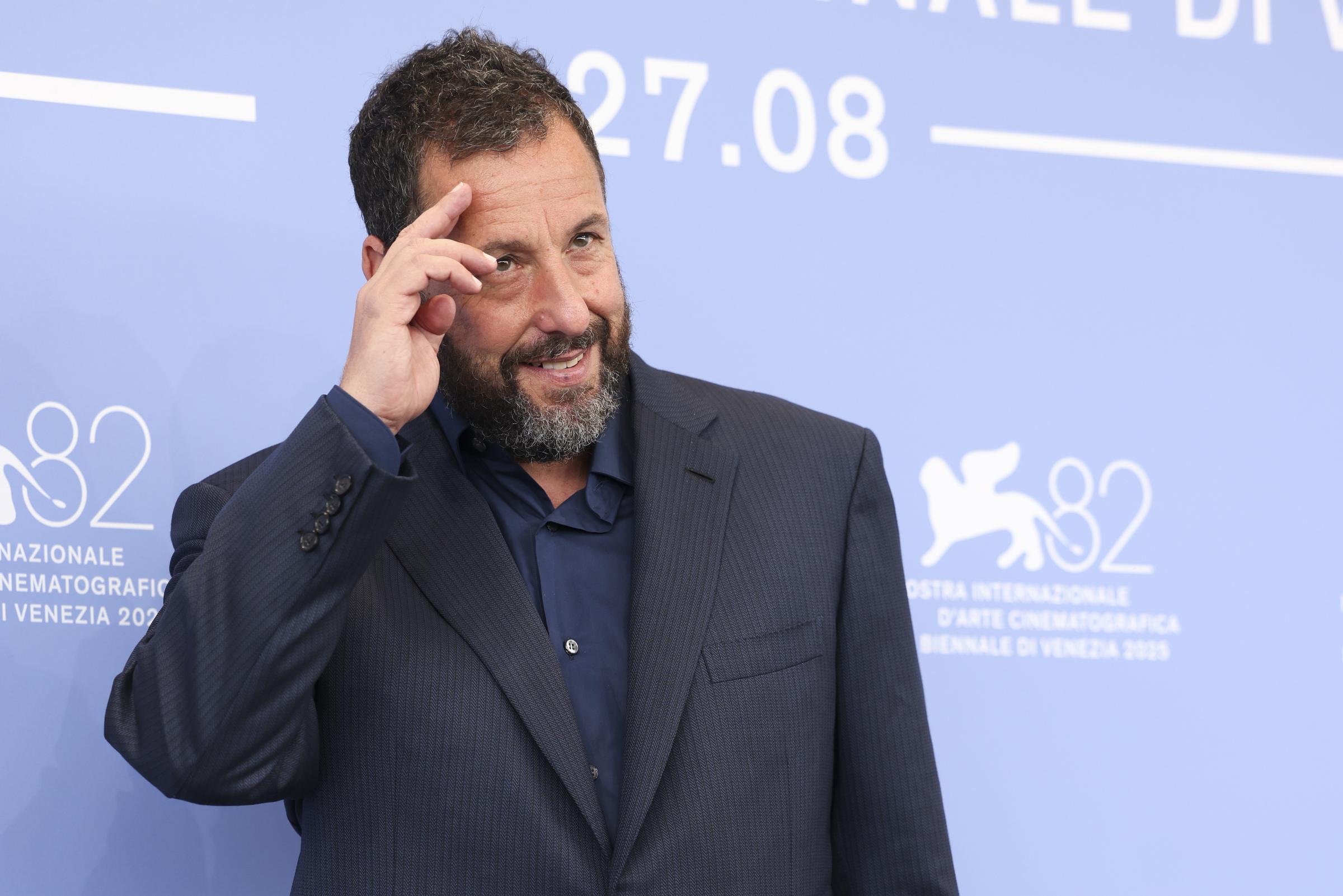 Adam Sandler attends the "Jay Kelly" photocall on August 28, 2025, in Venice, Italy | Source: Getty Images