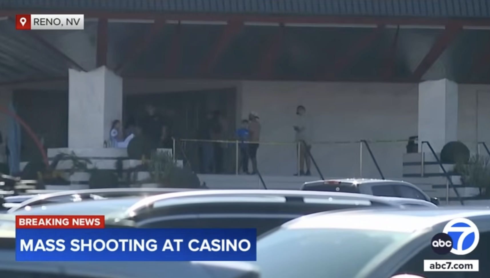 The valet area of the Grand Sierra Hotel in Reno, Nevada, roped off, posted on July 28, 2025 | Source: YouTube/ABC7