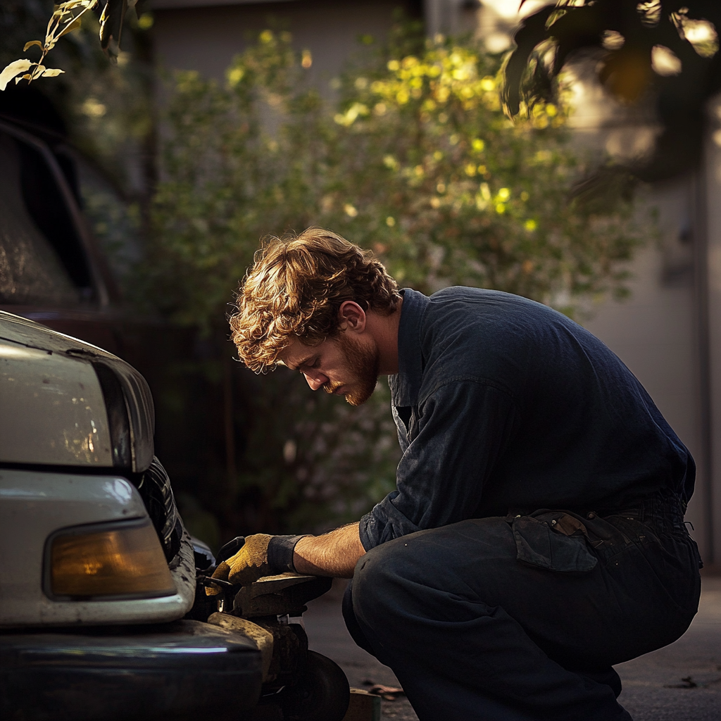 A man working on a car | Source: Midjourney