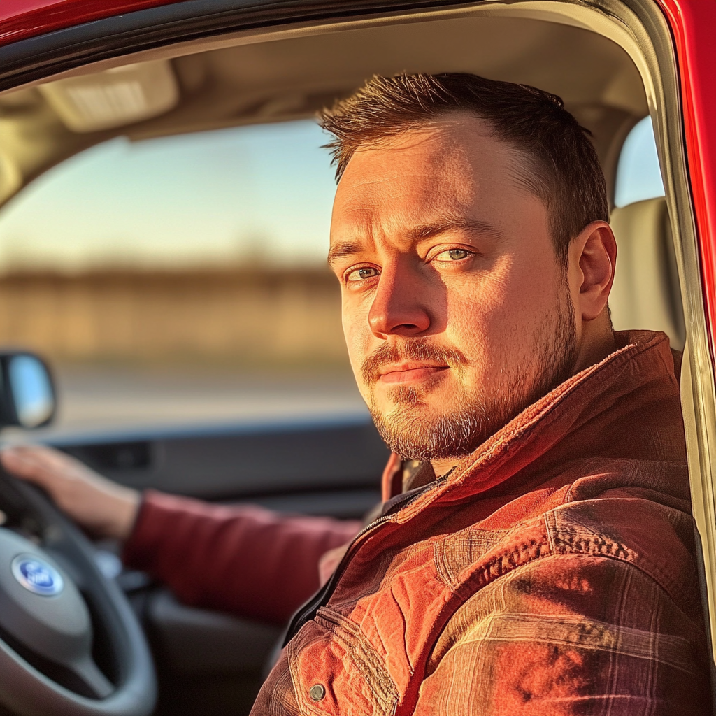 A man sitting in his truck | Source: Midjourney