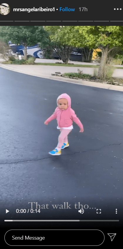 Alfonso Ribeiro's Ava in her pink sweatsuit and colorful sneakers | Photo | Instagram/mrsangelaribeiro1