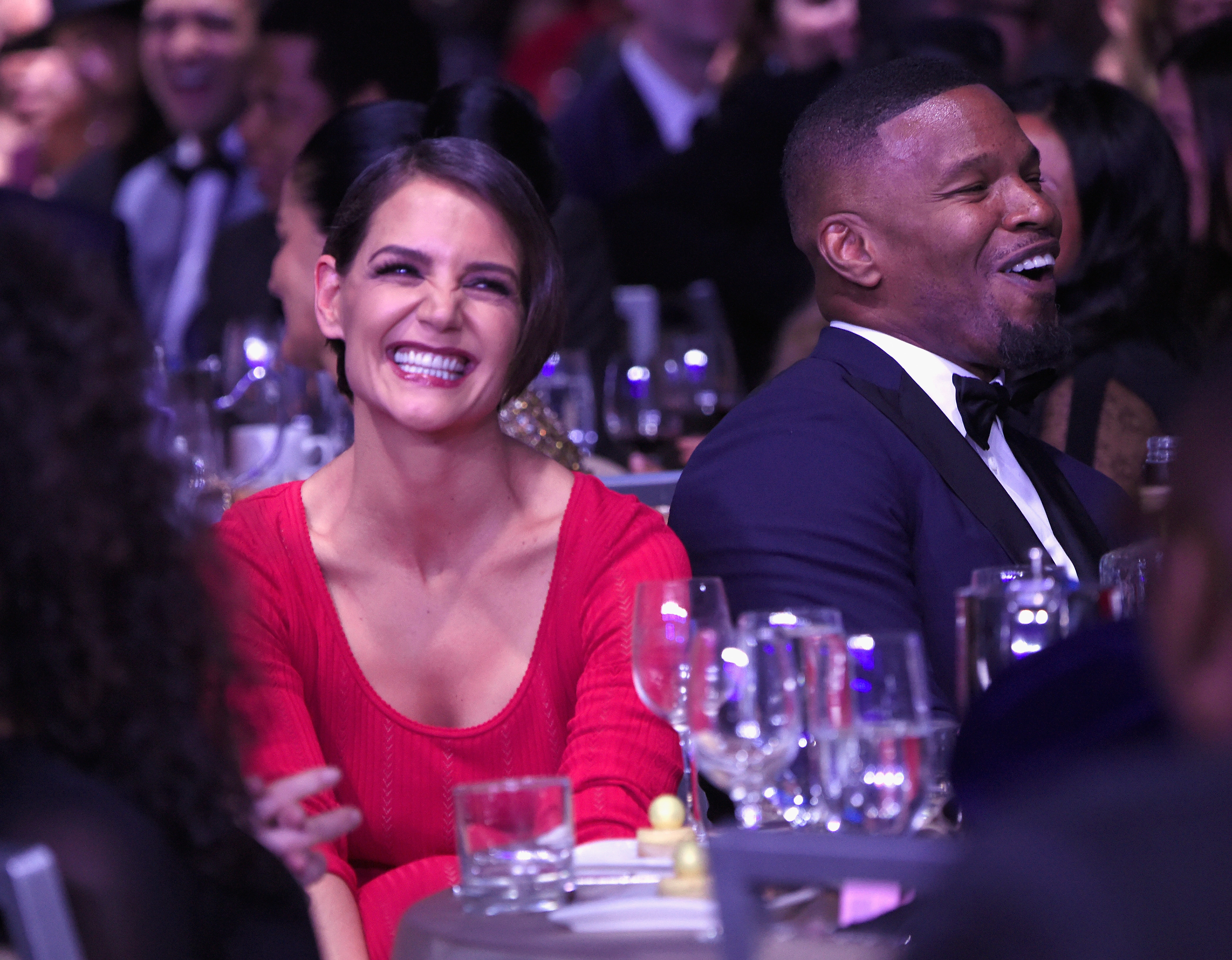 Katie Holmes and Jamie Foxx at the Clive Davis and Recording Academy Pre-Grammy Gala in New York City, 2018 | Source: Getty Images