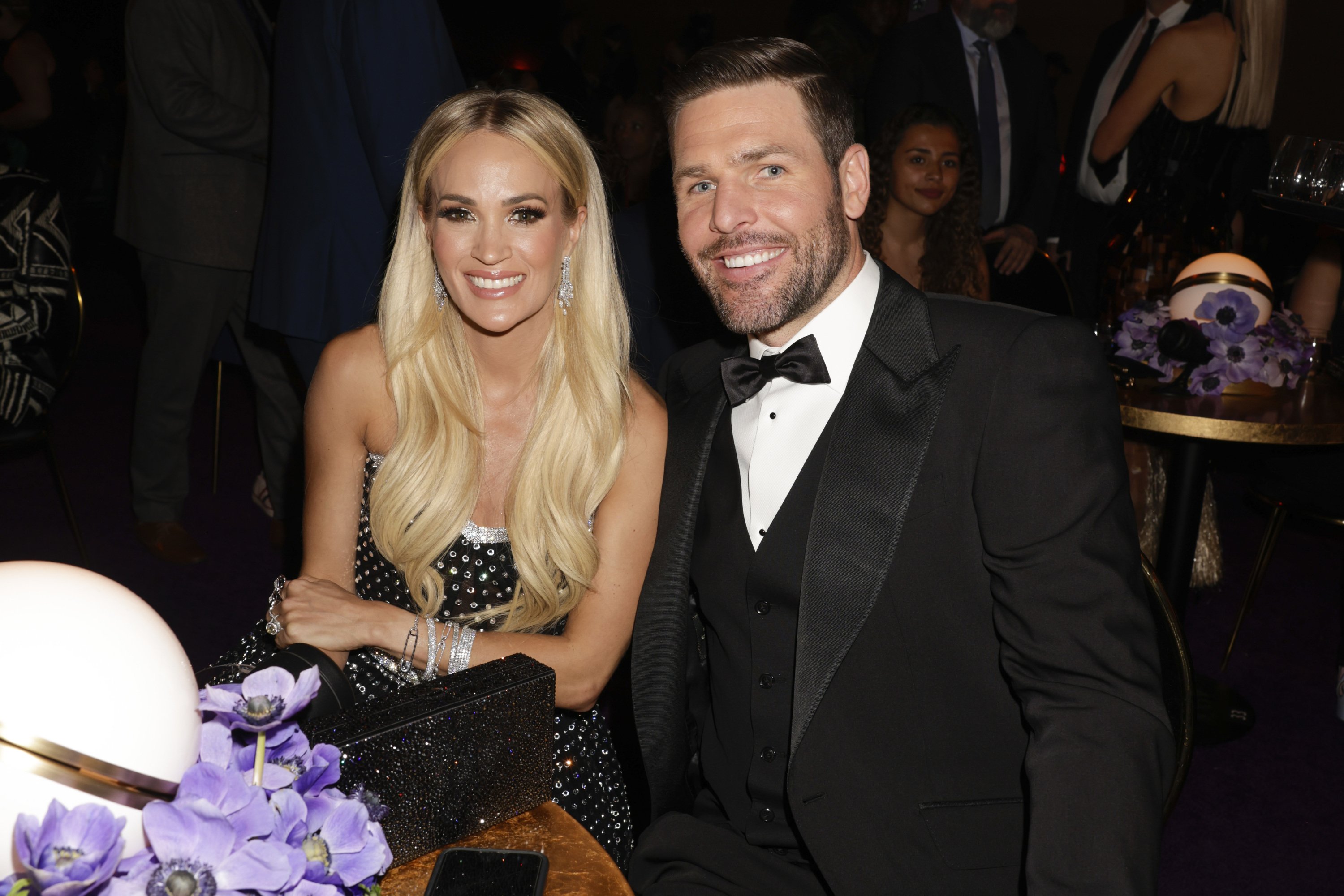 Carrie Underwood and Mike Fisher at the 64th annual Grammy Awards in Las Vegas on April 3, 2022 | Source: Getty Images