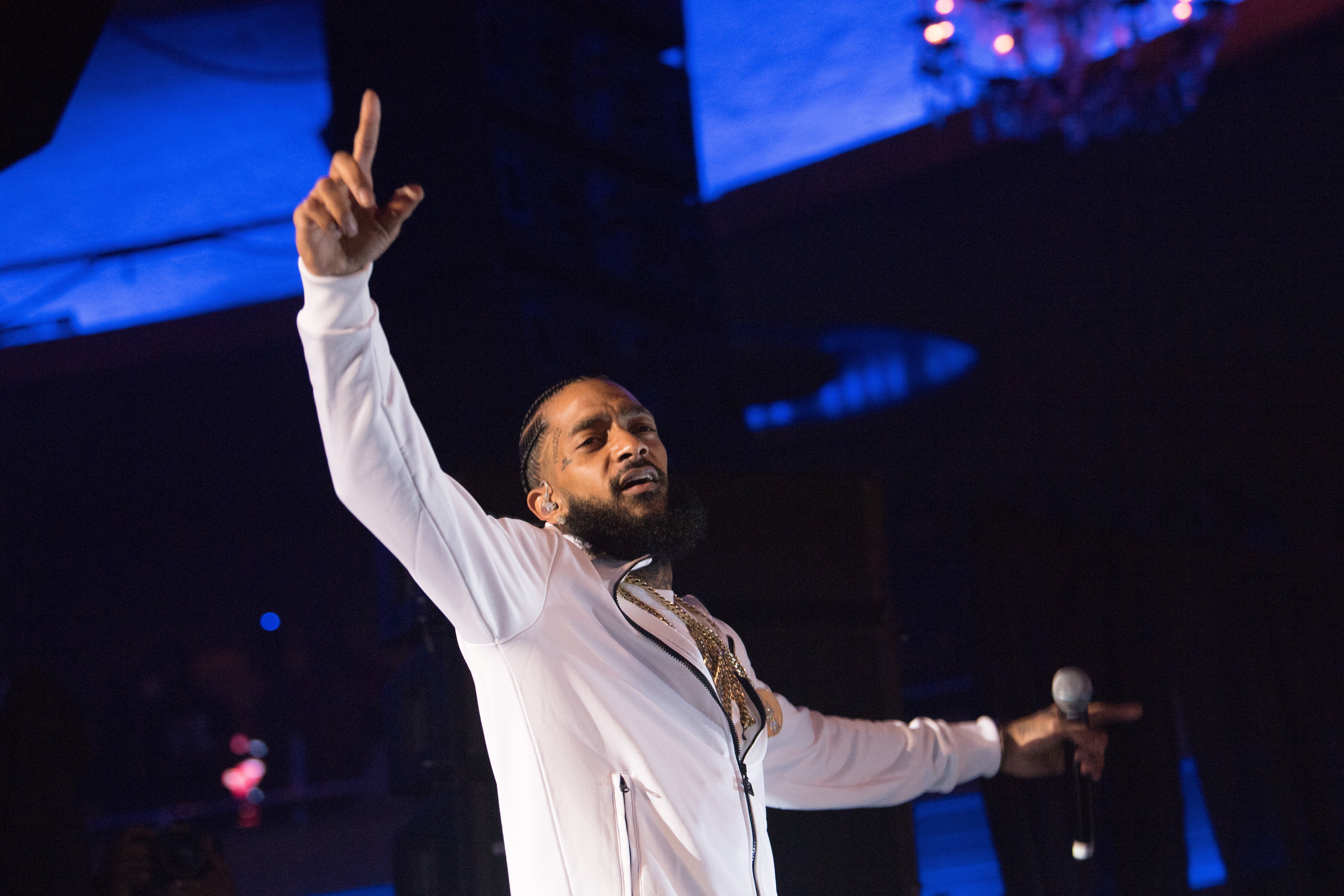 Nipsey Hussle performing at the Hollywood Palladium in February 2018. | Photo: Getty Images
