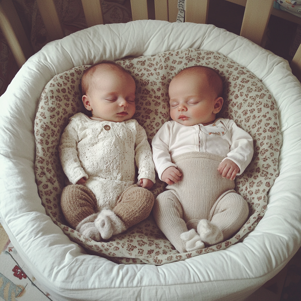 Twins in a bassinette | Source: Midjourney