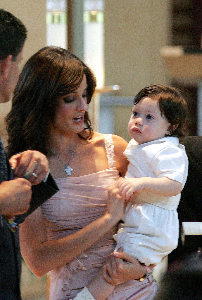 Dayanara Torres with little Ryan at his christening ceremony at Saint Agatha's Church on August 14, 2004 in Miami, Florida | Source: Getty Images